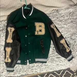 Aelfric Eden Green and Black Varsity Jacket